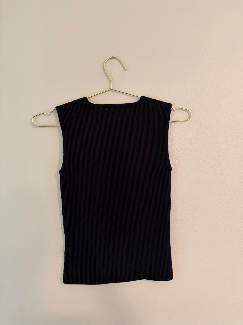 Leith Black Ribbed Square-Neck Tank - Picture 3 of 3